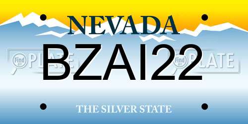 BZAI22 Nevada License Plate