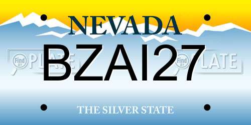 BZAI27 Nevada License Plate