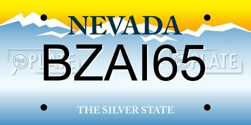 BZAI65 Nevada License Plate
