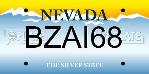 BZAI68 Nevada License Plate