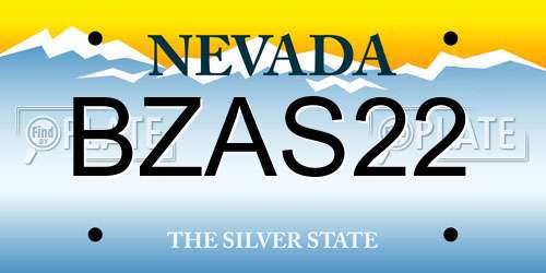 BZAS22 Nevada License Plate