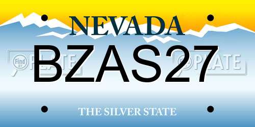 BZAS27 Nevada License Plate