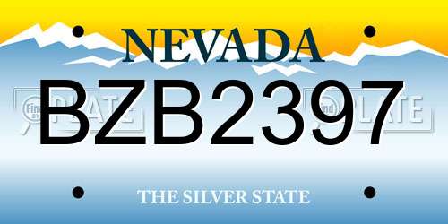 BZB2397 Nevada License Plate