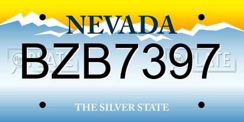 BZB7397 Nevada License Plate