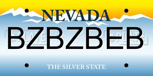 BZBZBEB Nevada License Plate
