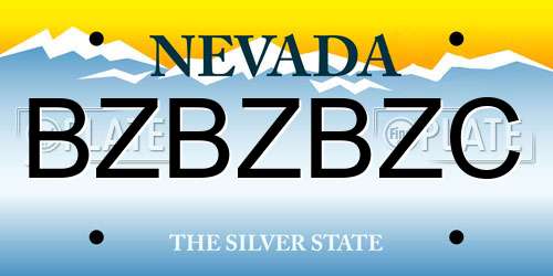 BZBZBZC Nevada License Plate