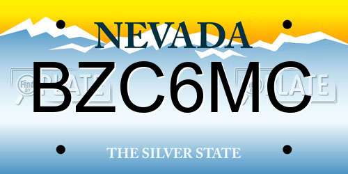 BZC6MC Nevada License Plate