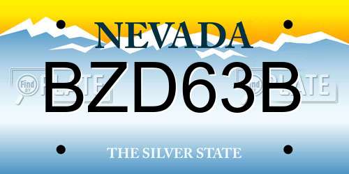 BZD63B Nevada License Plate