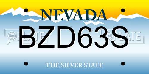 BZD63S Nevada License Plate