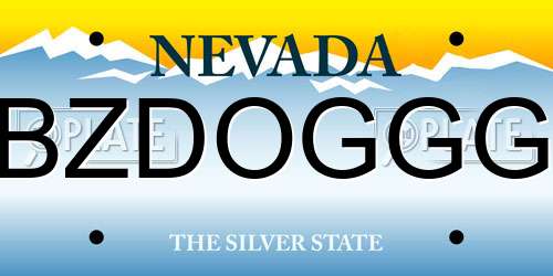 BZDOGGG Nevada License Plate