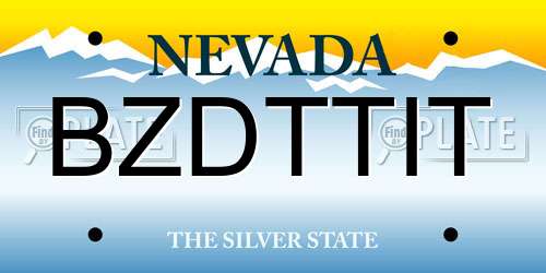 BZDTTIT Nevada License Plate