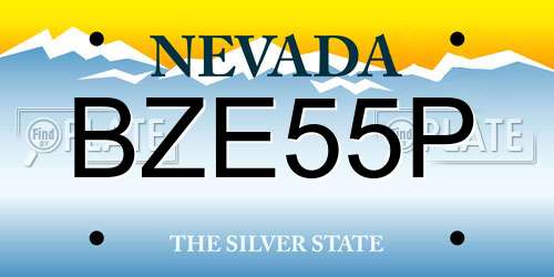 BZE55P Nevada License Plate