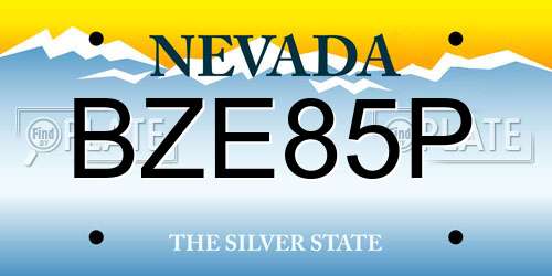 BZE85P Nevada License Plate