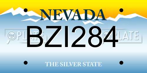BZI284 Nevada License Plate