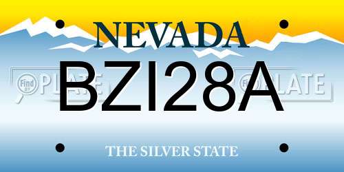 BZI28A Nevada License Plate
