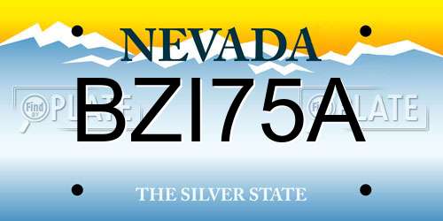 BZI75A Nevada License Plate