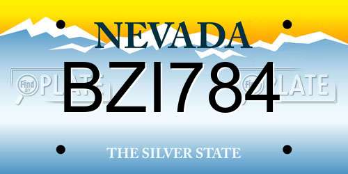 BZI784 Nevada License Plate