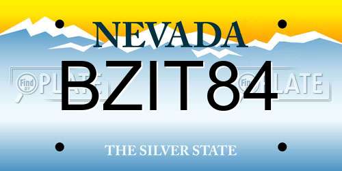 BZIT84 Nevada License Plate