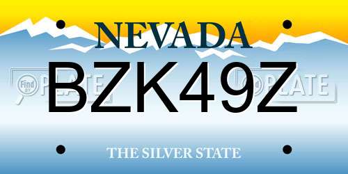 BZK49Z Nevada License Plate