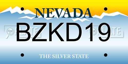 BZKD19 Nevada License Plate