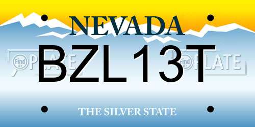 BZL13T Nevada License Plate