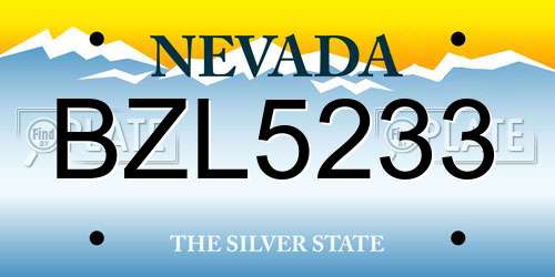 BZL5233 Nevada License Plate