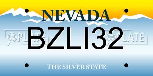 BZLI32 Nevada License Plate