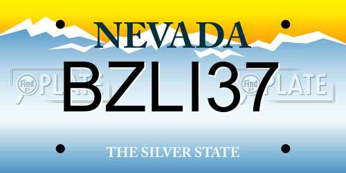 BZLI37 Nevada License Plate