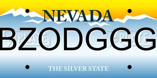 BZODGGG Nevada License Plate