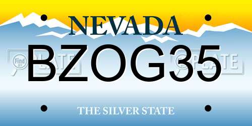 BZOG35 Nevada License Plate