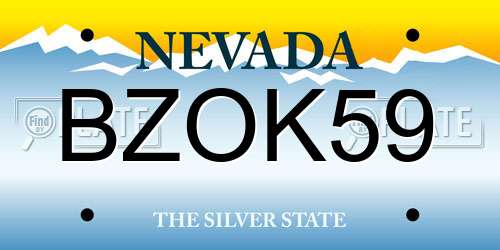 BZOK59 Nevada License Plate