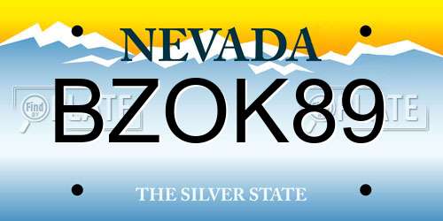 BZOK89 Nevada License Plate