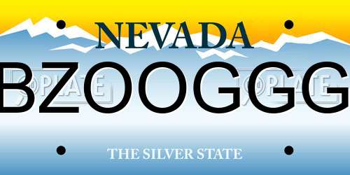 BZOOGGG Nevada License Plate