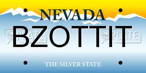 BZOTTIT Nevada License Plate