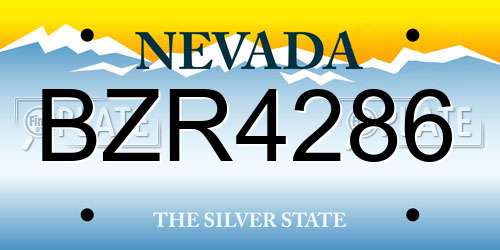 BZR4286 Nevada License Plate