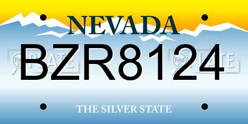 BZR8124 Nevada License Plate