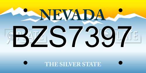BZS7397 Nevada License Plate