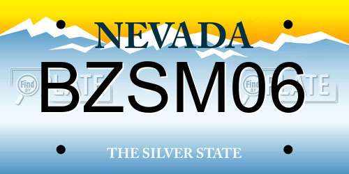 BZSM06 Nevada License Plate