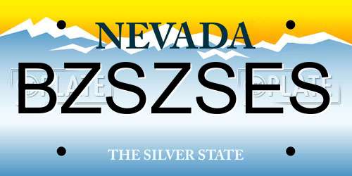 BZSZSES Nevada License Plate