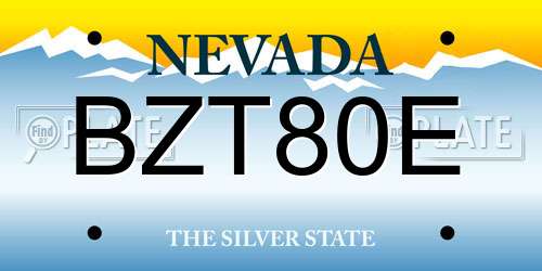 BZT80E Nevada License Plate