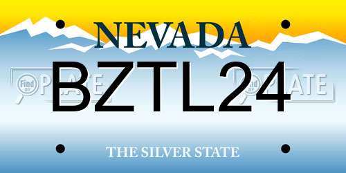 BZTL24 Nevada License Plate