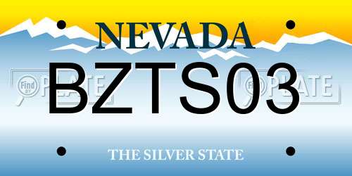 BZTS03 Nevada License Plate