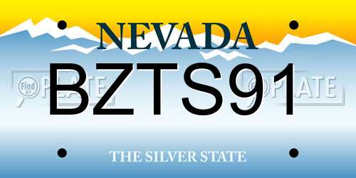 BZTS91 Nevada License Plate