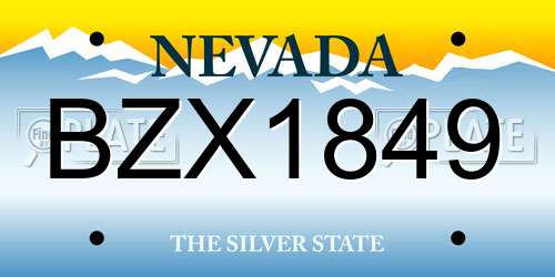 BZX1849 Nevada License Plate