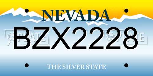 BZX2228 Nevada License Plate