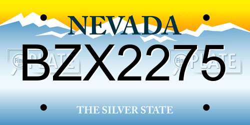 BZX2275 Nevada License Plate