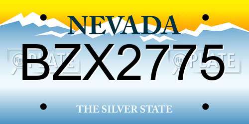 BZX2775 Nevada License Plate