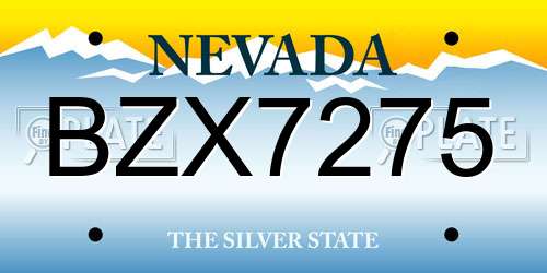 BZX7275 Nevada License Plate