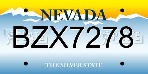 BZX7278 Nevada License Plate