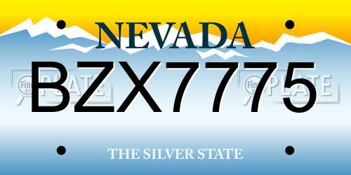 BZX7775 Nevada License Plate